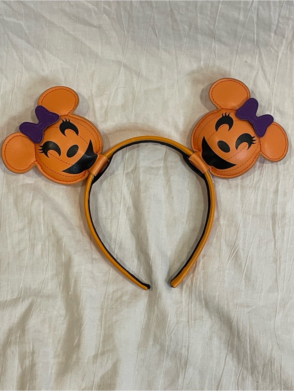Disney Minnie Mouse Pumpkin Halloween Ears Headband Orange Purple Parks